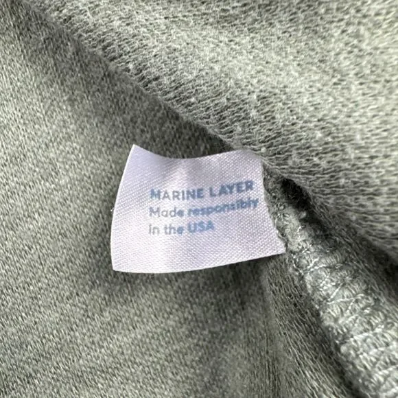 Marine Layer Hoodie Mens XL Green Waffle Knit Hiking Pullover - Picture 4 of 7